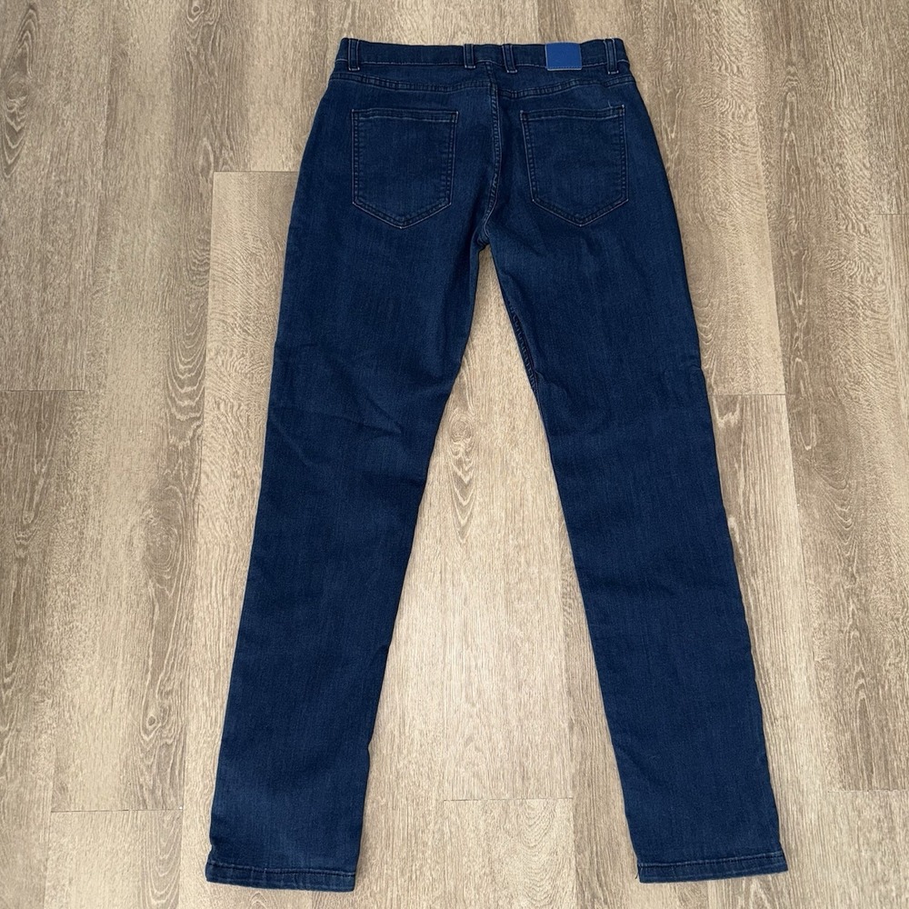 Mugsy Studio Blues Dark Blue Jeans Men's 34x34 Stretch Slim Straight Comfort - Picture 4 of 5